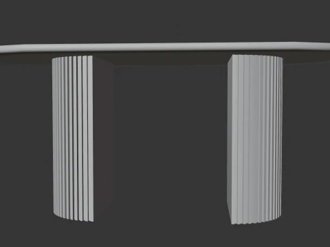 Elegant Oval Wooden Dining Table 3D Model