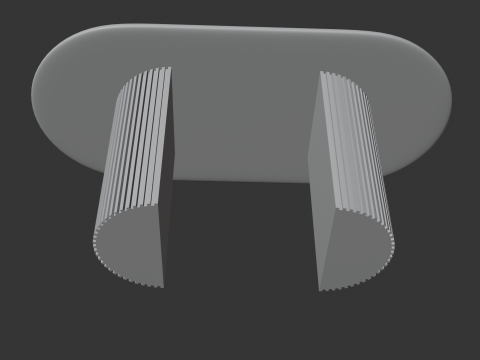 Elegant Oval Wooden Dining Table 3D Model