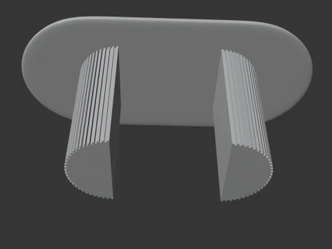 Elegant Oval Wooden Dining Table 3D Model