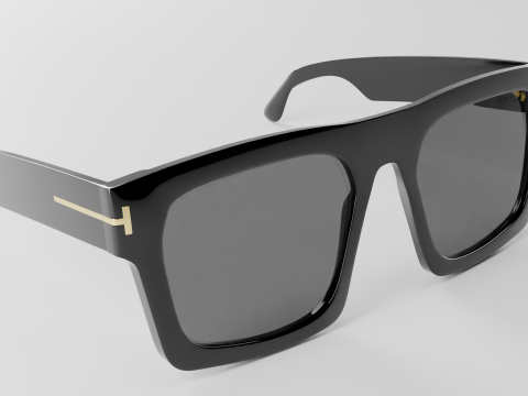 Tom F FT0711 3D Sunglasses Model Low-poly 3D Модель