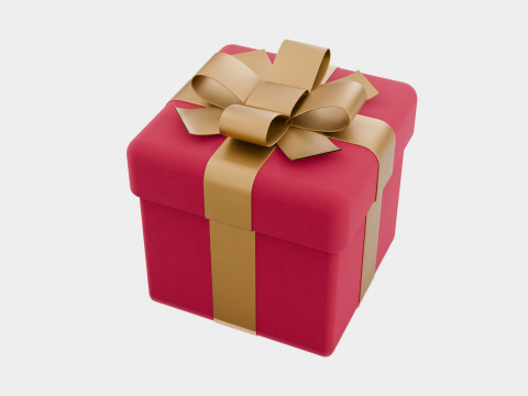 Elegant Gift Box Low-poly 3D Model