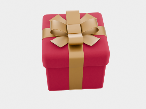 Elegant Gift Box Low-poly 3D मॉडल