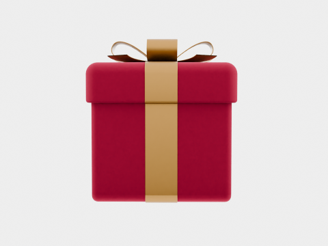 Elegant Gift Box Low-poly 3D मॉडल