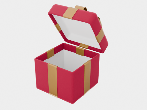 Elegant Gift Box Low-poly 3D मॉडल