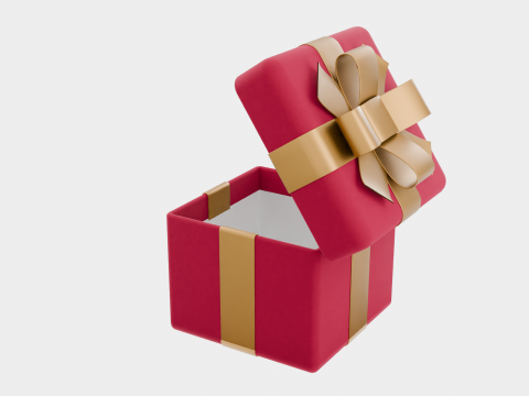 Elegant Gift Box Low-poly 3D मॉडल