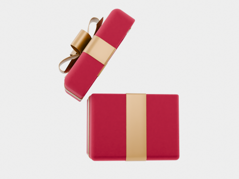 Elegant Gift Box Low-poly 3D मॉडल