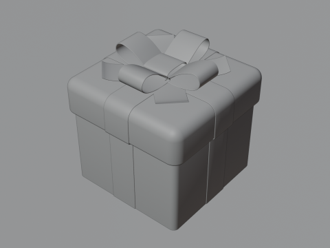 Elegant Gift Box Low-poly 3D मॉडल