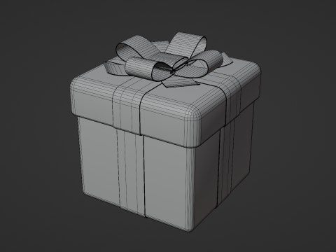 Elegant Gift Box Low-poly 3D मॉडल