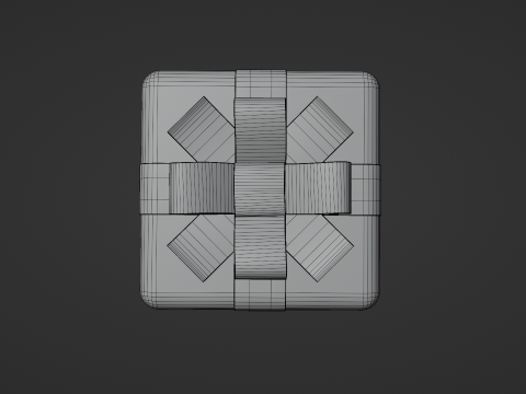 Elegant Gift Box Low-poly 3D मॉडल