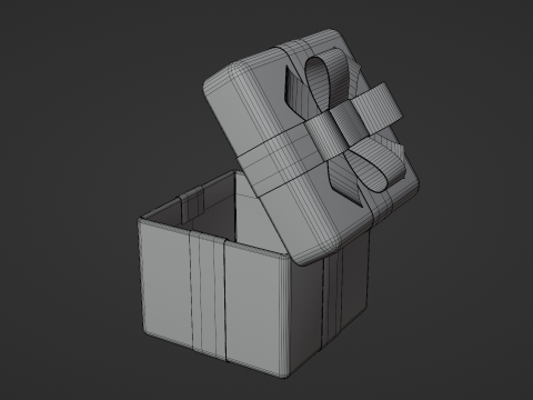 Elegant Gift Box Low-poly 3D मॉडल