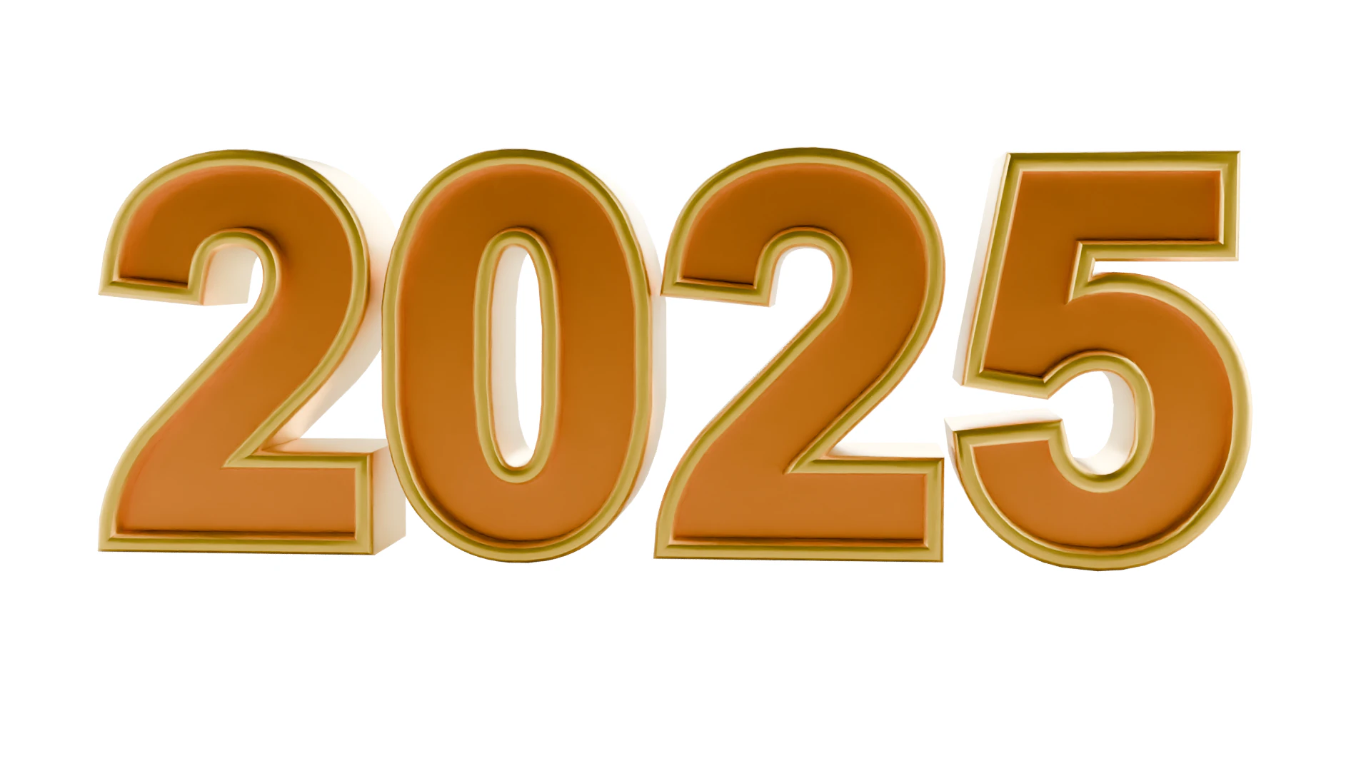 3D Year 2025 Numbers Design 3D Model .c4d .max .obj .3ds .fbx .stl .blend 