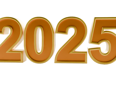 3D Year 2025 Numbers Design Modelo 3D