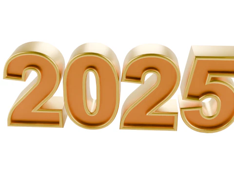 3D Year 2025 Numbers Design 3D Model