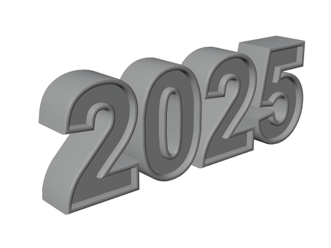3D Year 2025 Numbers Design 3D 모델