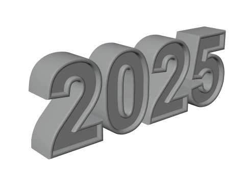 3D Year 2025 Numbers Design 3D Model