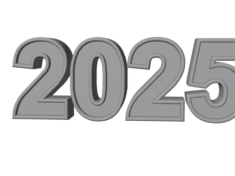 3D Year 2025 Numbers Design 3D Model