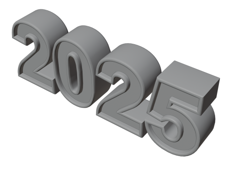 3D Year 2025 Numbers Design 3D 모델