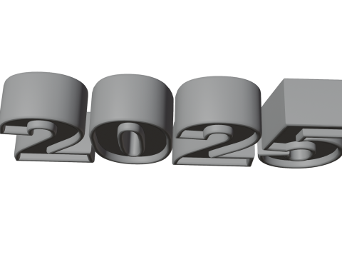 3D Year 2025 Numbers Design 3D 모델