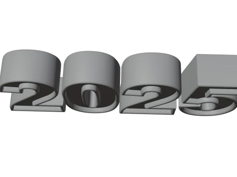 3D Year 2025 Numbers Design 3D Model