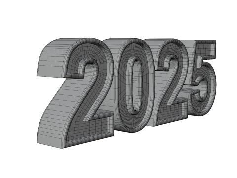 3D Year 2025 Numbers Design 3D 모델