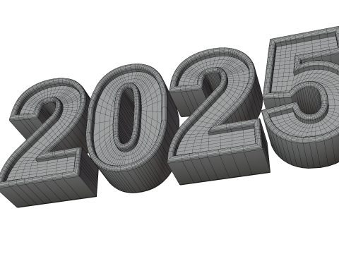 3D Year 2025 Numbers Design 3D 모델