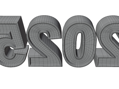 3D Year 2025 Numbers Design 3D 모델
