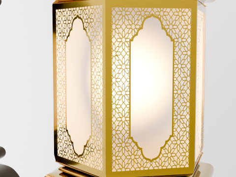 Elegant Ramadan Eid Lantern Set Black and Gold Low-poly 3Dモデル