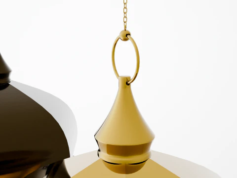 Elegant Ramadan Eid Lantern Set Black and Gold Low-poly 3D Model