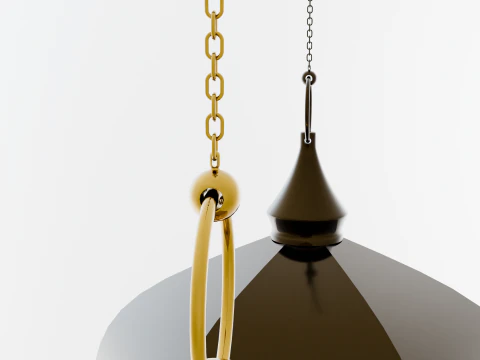 Elegant Ramadan Eid Lantern Set Black and Gold Low-poly 3D Model