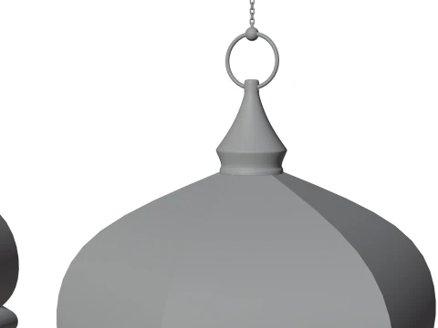 Elegant Ramadan Eid Lantern Set Black and Gold Low-poly 3D Model