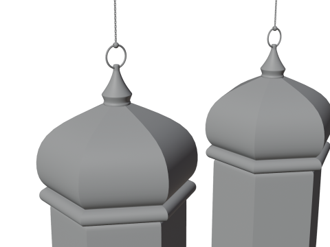 Elegant Ramadan Eid Lantern Set Black and Gold Low-poly 3Dモデル