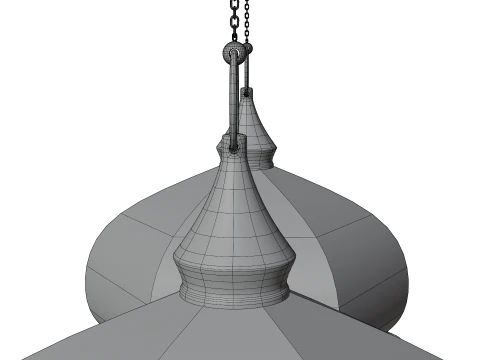 Elegant Ramadan Eid Lantern Set Black and Gold Low-poly 3D Model