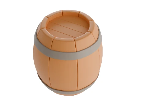 High Detail Stylized Wooden Barrel low poly Low-poly 3D Model