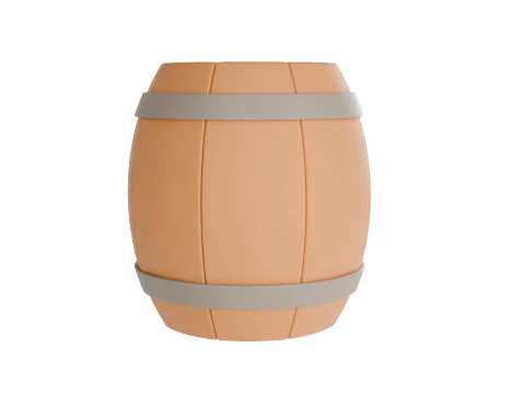 High Detail Stylized Wooden Barrel low poly Low-poly 3D Model