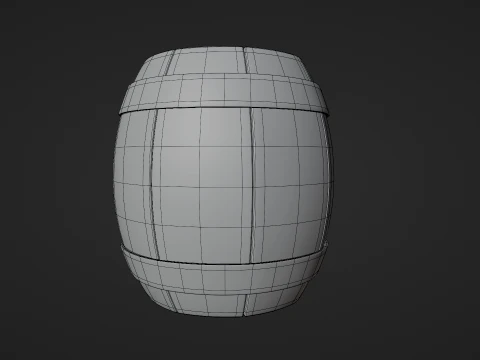 High Detail Stylized Wooden Barrel low poly Low-poly 3D Model