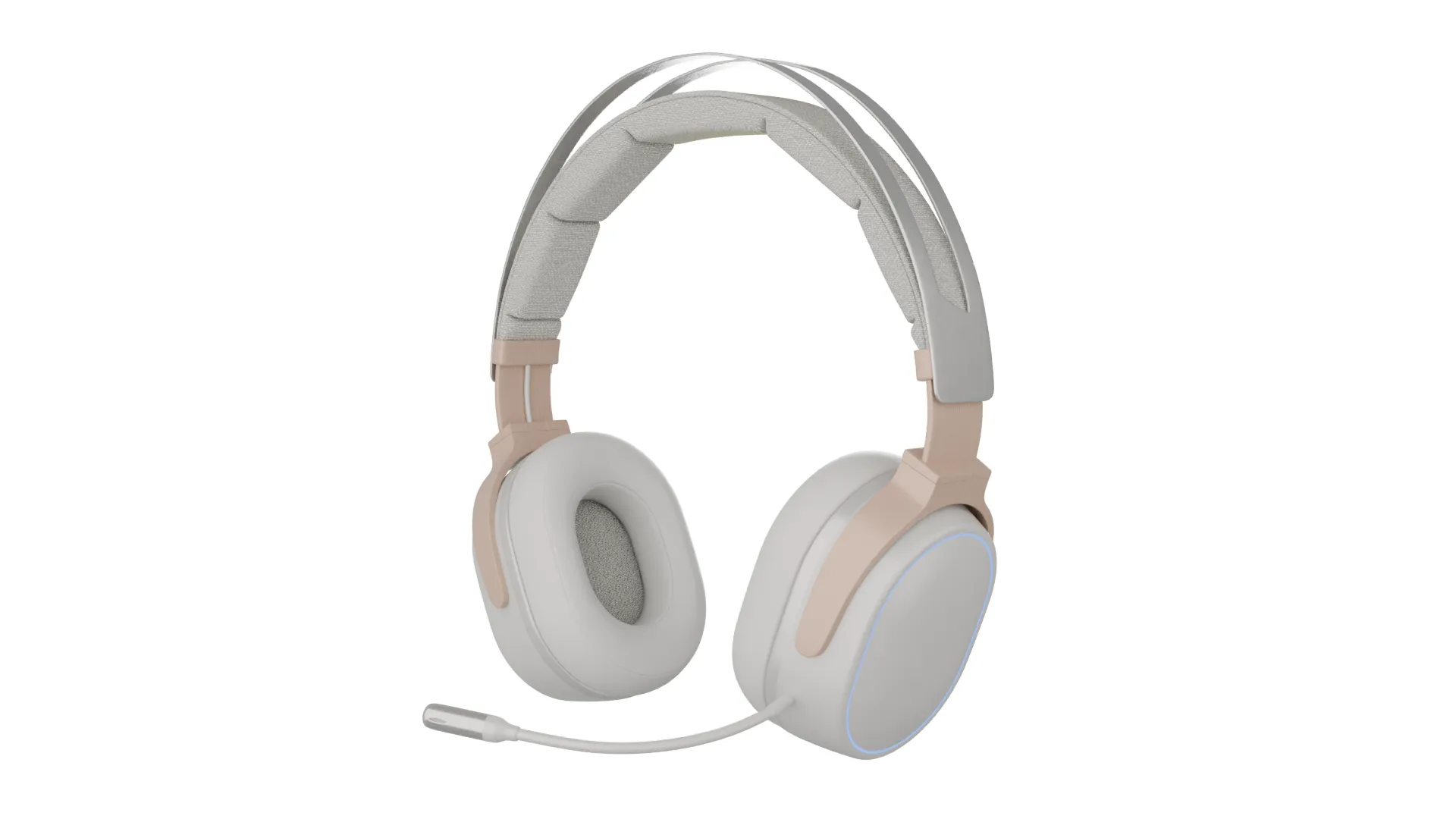 Modern Wireless Gaming Headphones with LED Light and Boom Mic 3D Model .c4d .max .obj .3ds .fbx .stl .blend 
