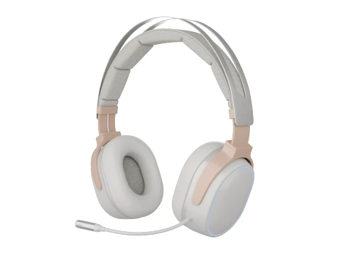 Modern Wireless Gaming Headphones with LED Light and Boom Mic 3D Model