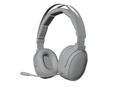 Modern Wireless Gaming Headphones with LED Light and Boom Mic 3D Model