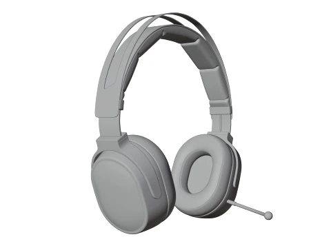 Modern Wireless Gaming Headphones with LED Light and Boom Mic 3D Model