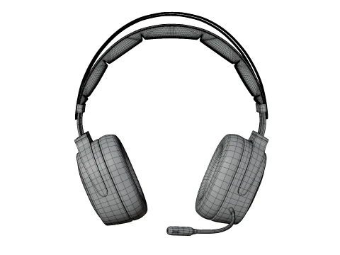 Modern Wireless Gaming Headphones with LED Light and Boom Mic 3D Model