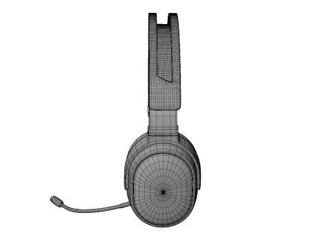 Modern Wireless Gaming Headphones with LED Light and Boom Mic 3D Model