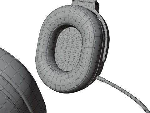 Modern Wireless Gaming Headphones with LED Light and Boom Mic 3D Model