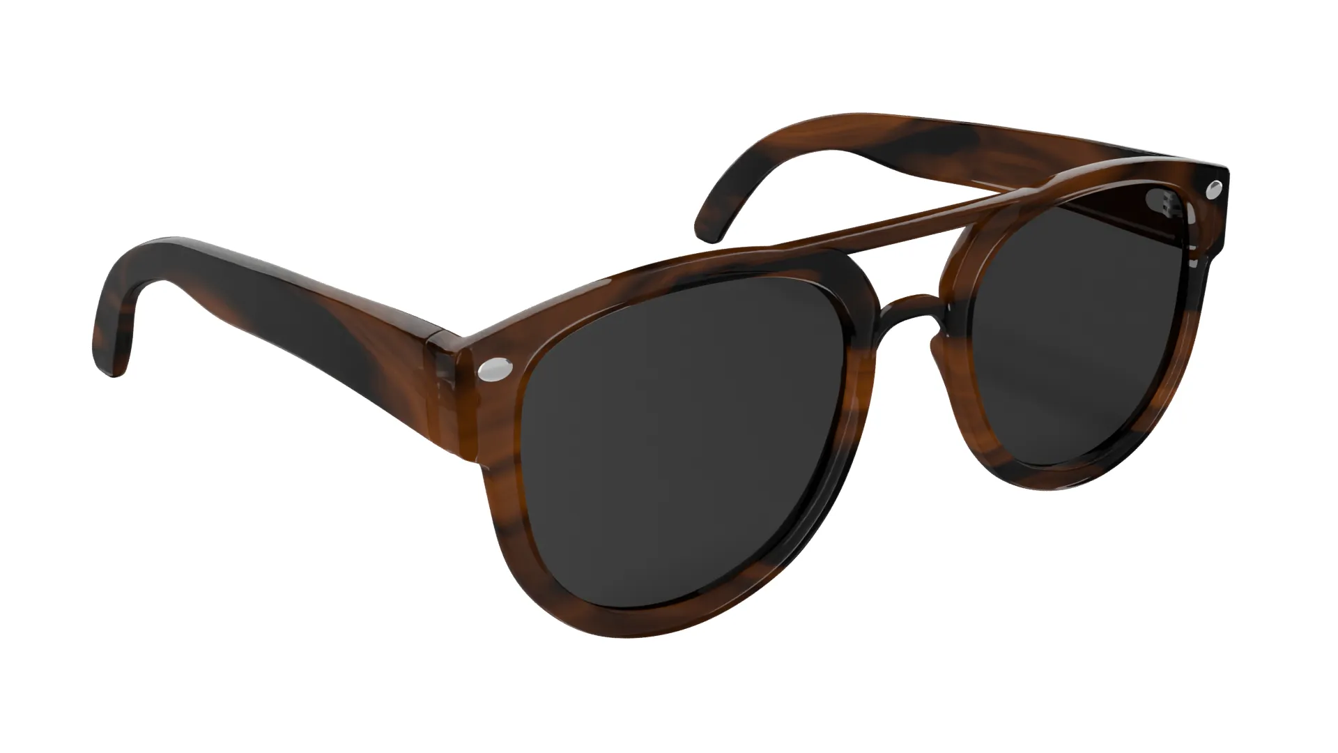 Stylish Eyewear Tortoise Shell Sunglasses Low-poly 3D Model .c4d .max .obj .3ds .fbx .stl .blend