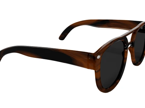 Stylish Eyewear Tortoise Shell Sunglasses Low-poly 3D Model