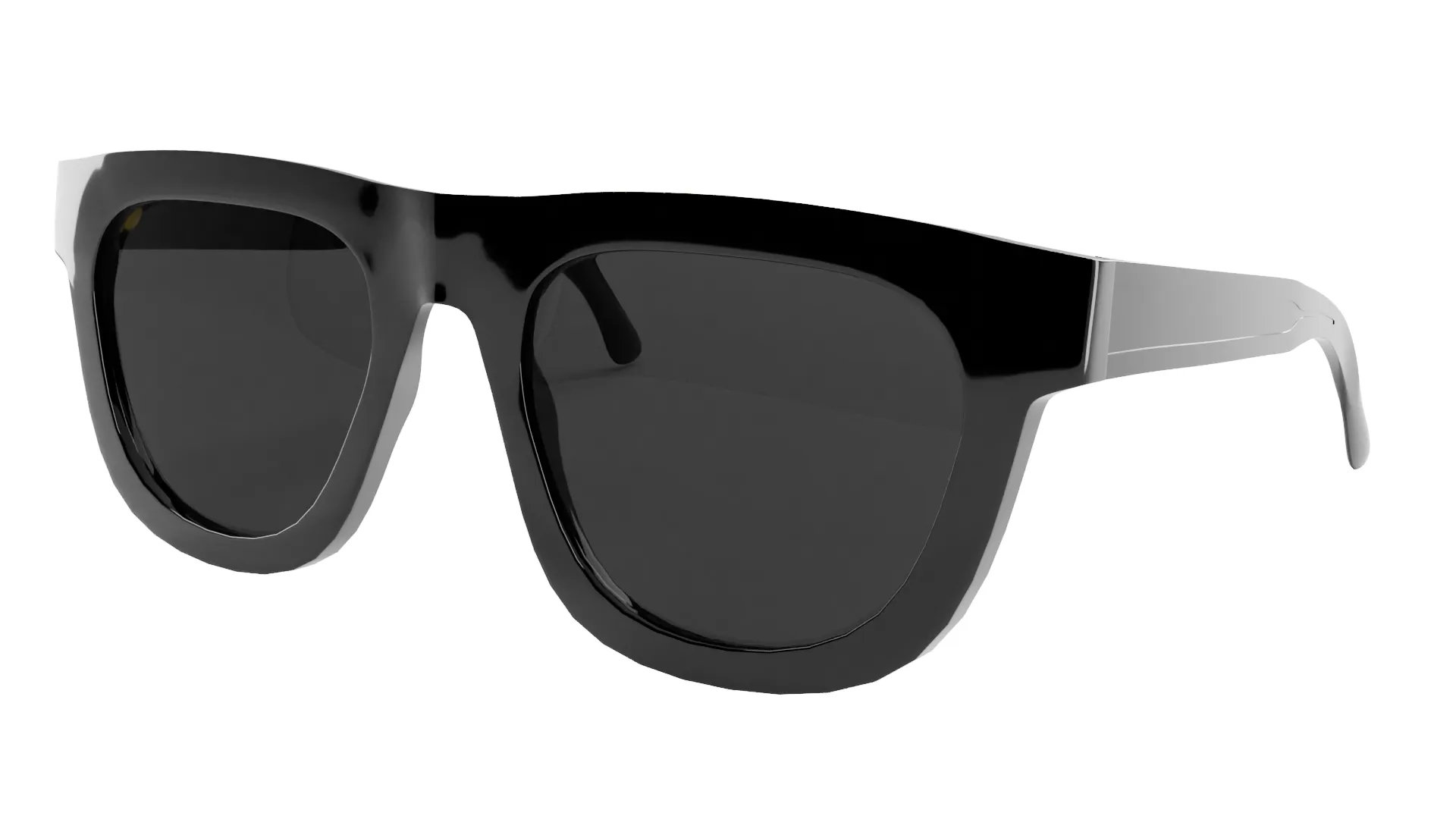 Stylish Black Sunglasses Low-poly 3D Model .c4d .max .obj .3ds .fbx .stl .blend