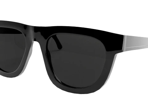 Stylish Black Sunglasses Low-poly 3D Model