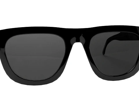 Stylish Black Sunglasses Low-poly 3D Model