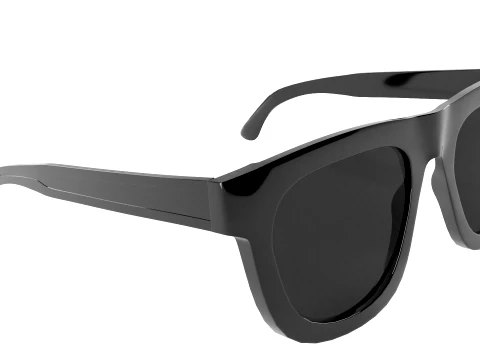 Stylish Black Sunglasses Low-poly 3D Model