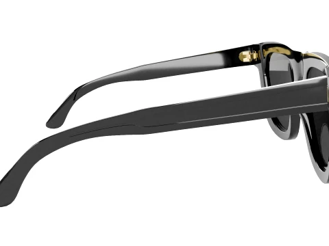 Stylish Black Sunglasses Low-poly 3D Model