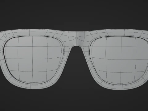 Stylish Black Sunglasses Low-poly 3D Model